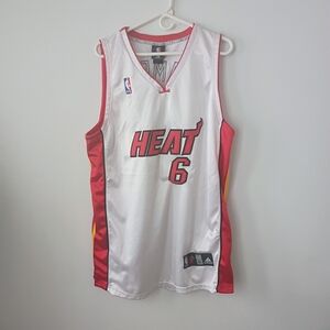 Adidas Miami Heat Basketball Jersey - White and Red